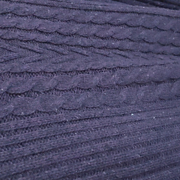 GeorgelPurple Turtleneck Sweater Dress With Cold Shouldered Sleeve Acrylic Blend - Picture 3 of 14